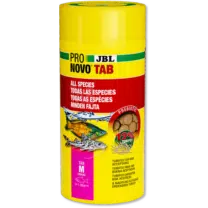 NovoTab Yleistabletit 1L pakkaus, sisältää 1800 ravitsevaa tablettia monenlaisten akvaariokalojen ruokintaan.